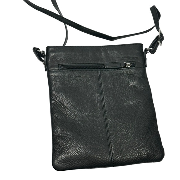 Margot Black Leather Crossbody Purse Bag 10" x 8" Adjustable Strap NWOT Zipper - Picture 3 of 13